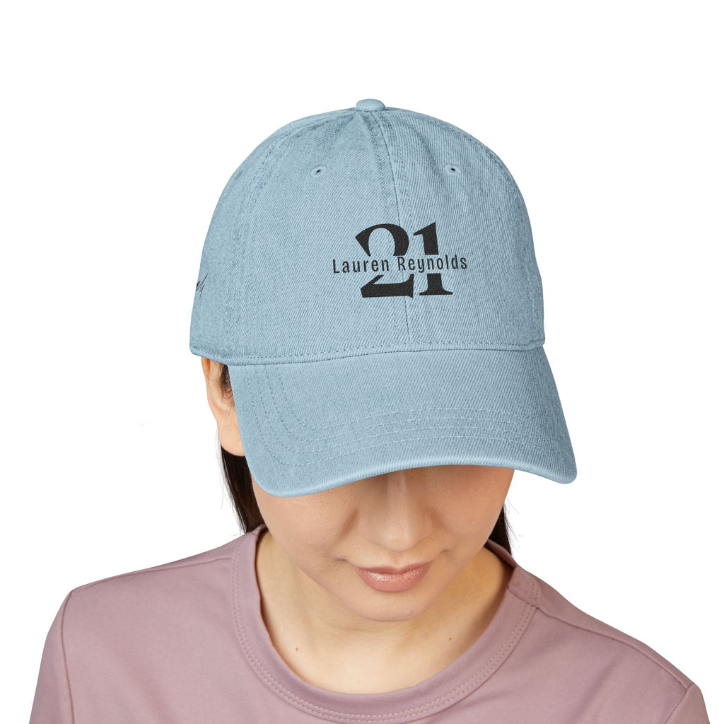 Embroidered Denim Baseball Cap