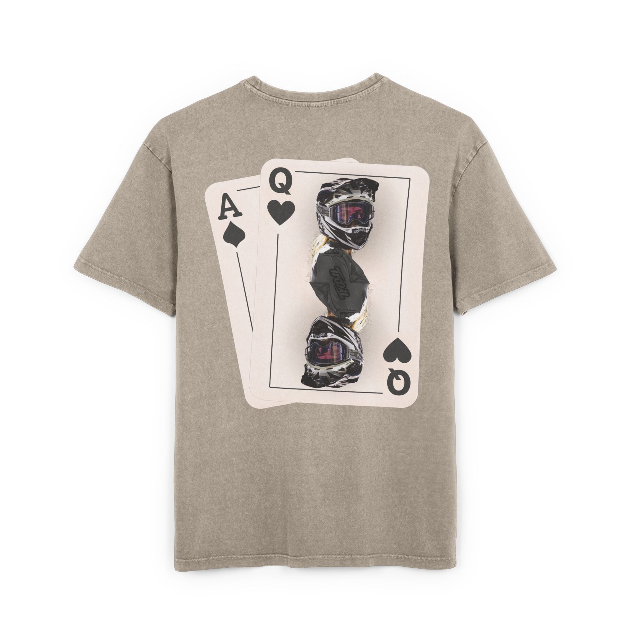 Queen of Hearts Black Jack Tee - Acid Wash