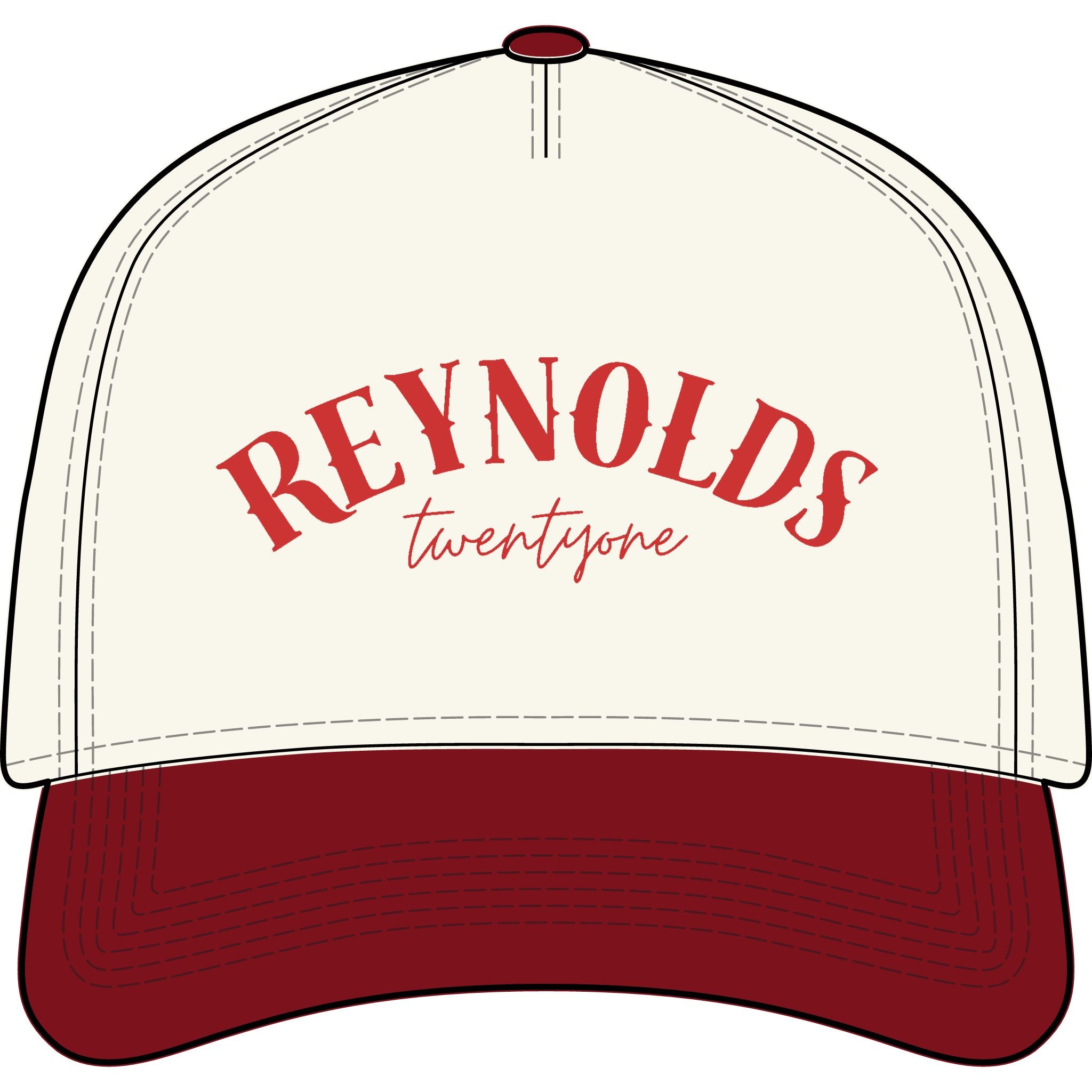 Red Embroidered Reynolds Twentyone Frame Hat