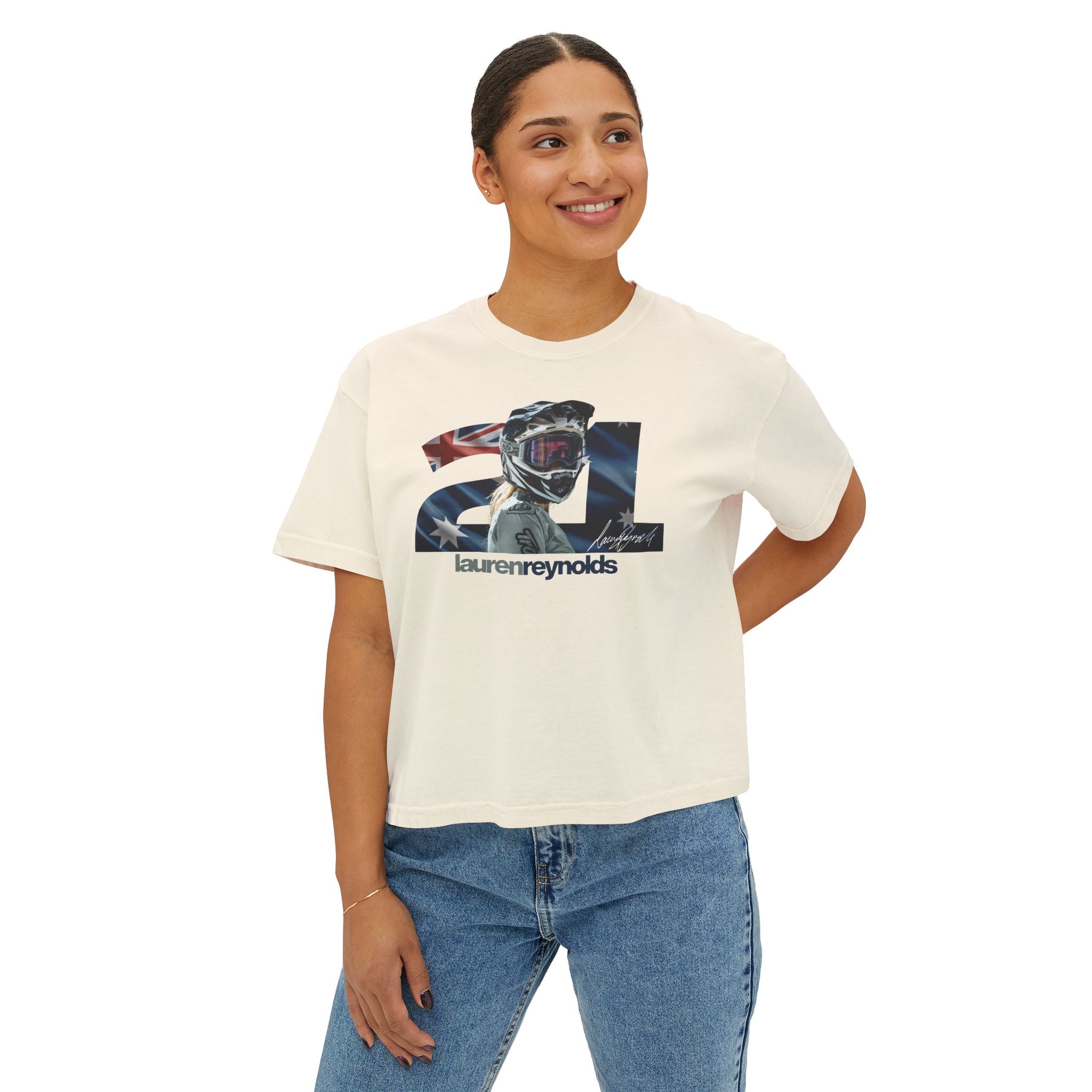 Women’s Boxy 21 AUS Flag Tee