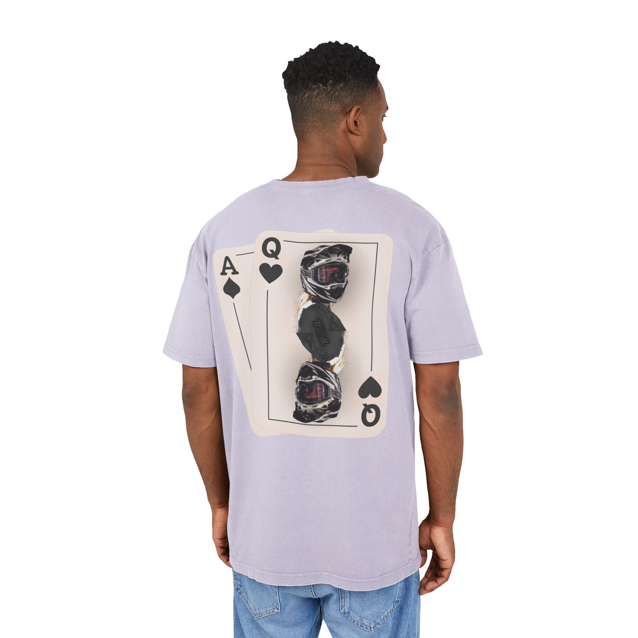 Queen of Hearts Black Jack Tee - Acid Wash