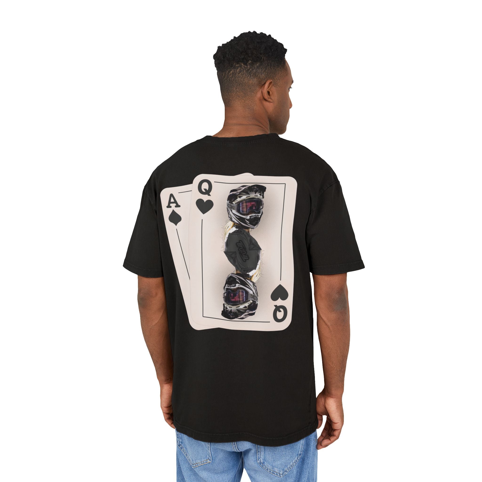 Queen of Hearts Black Jack Tee - Acid Wash