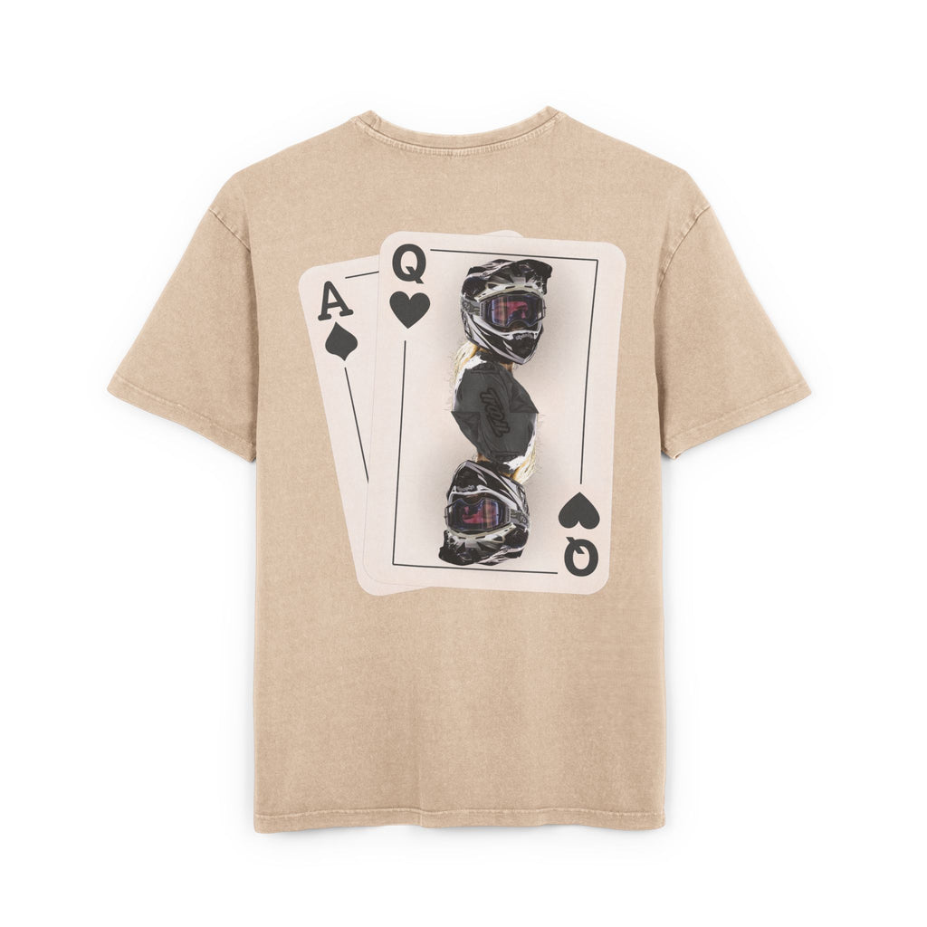 Queen of Hearts Black Jack Tee - Acid Wash