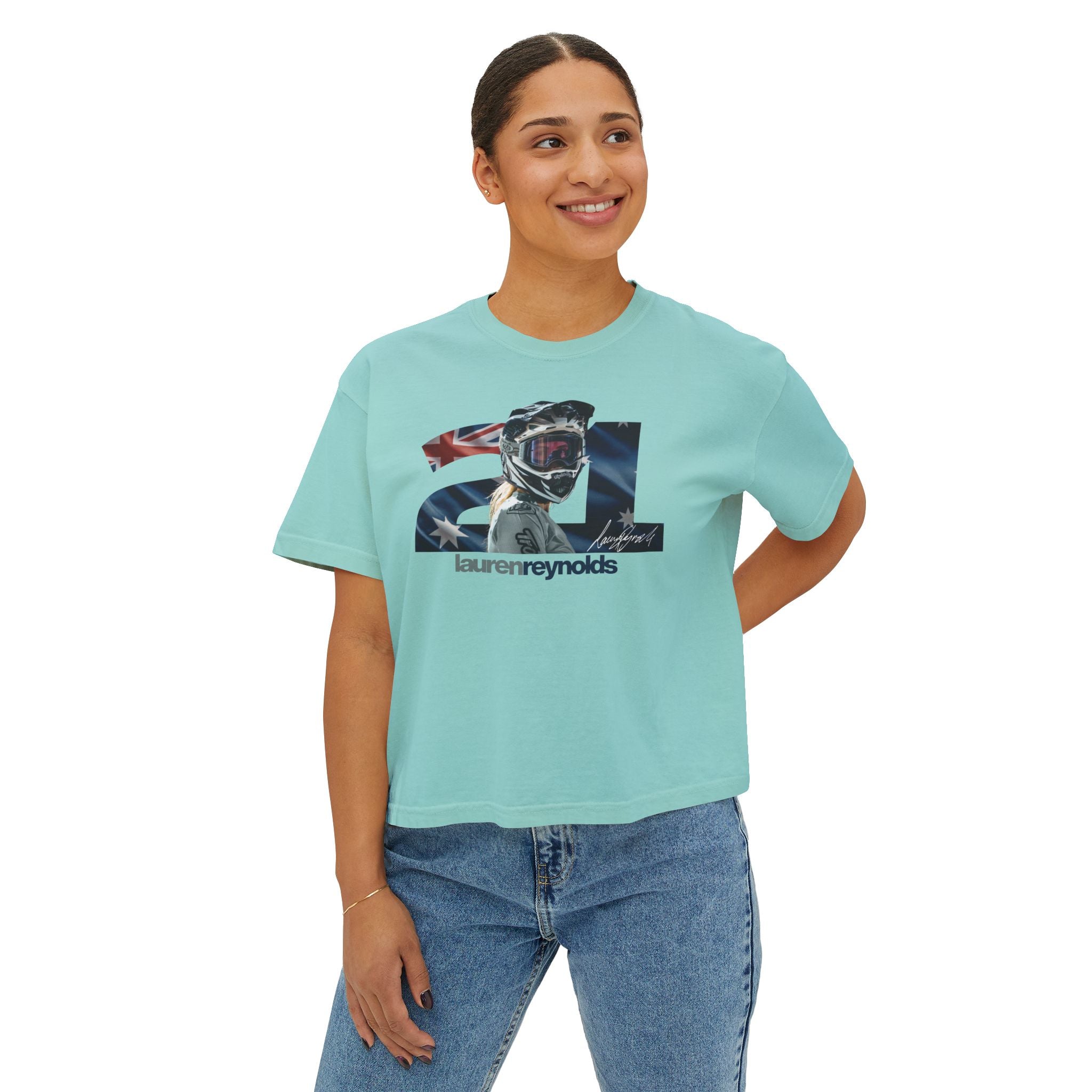 Women’s Boxy 21 AUS Flag Tee