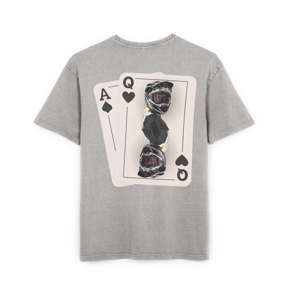 Queen of Hearts Black Jack Tee - Acid Wash