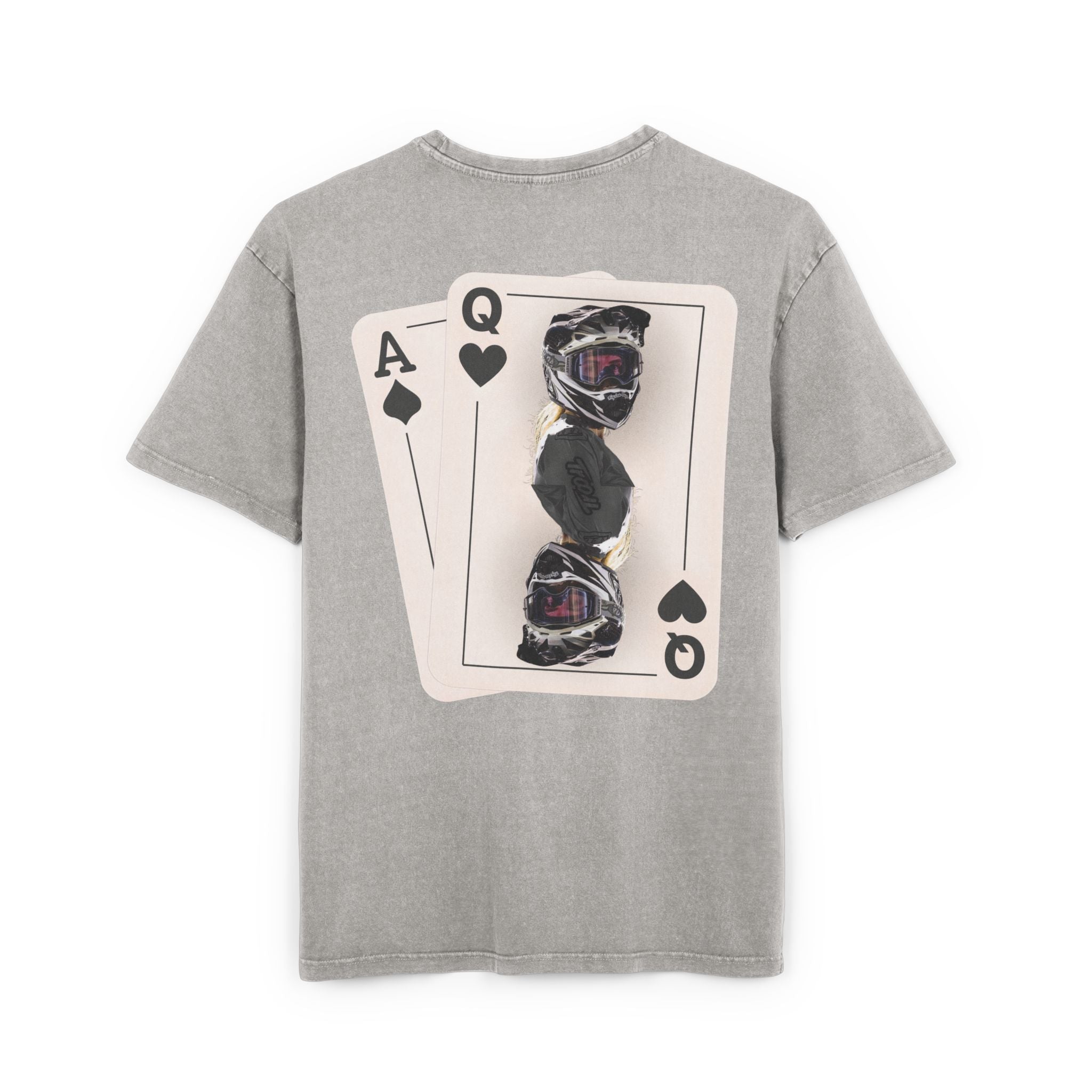 Queen of Hearts Black Jack Tee - Acid Wash
