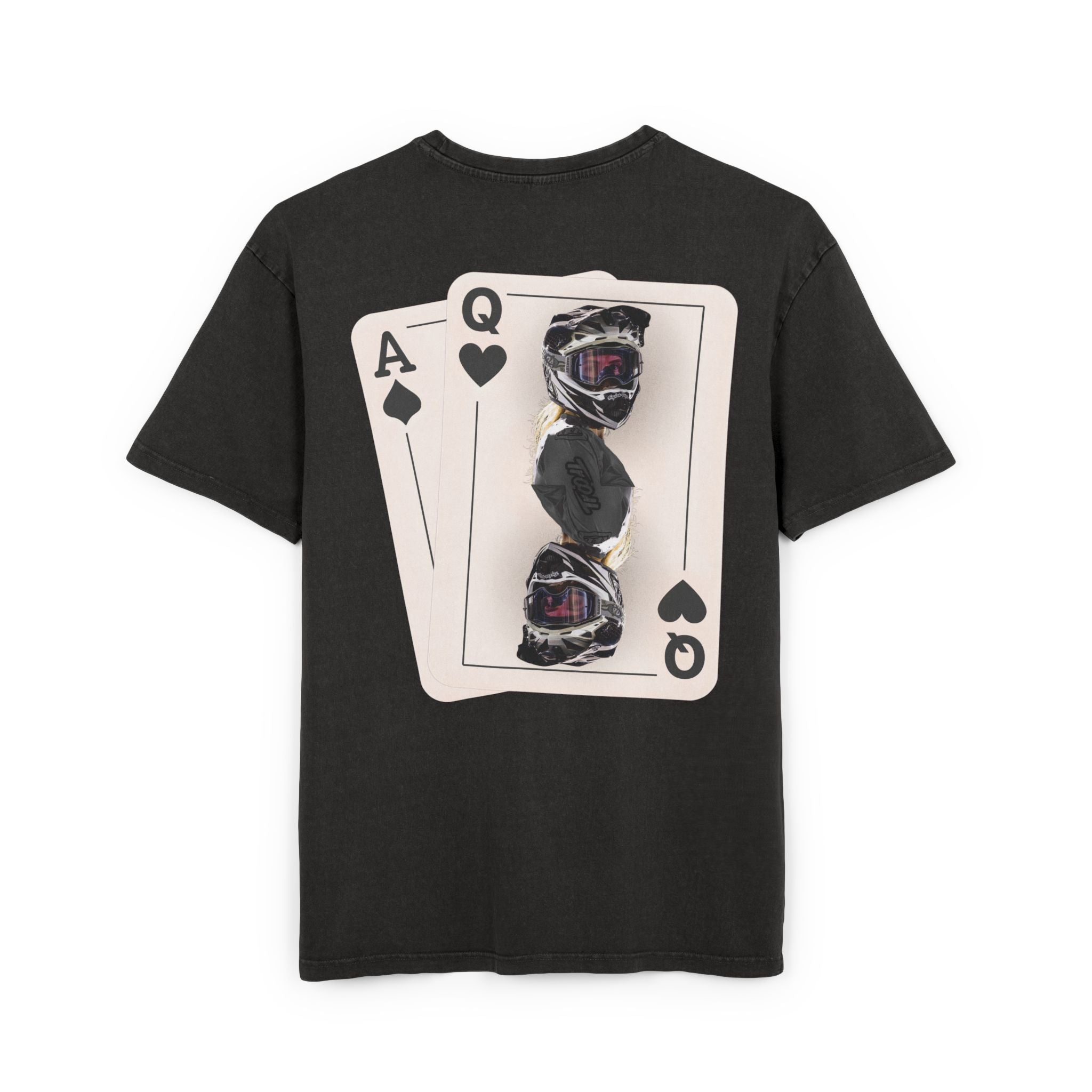 Queen of Hearts Black Jack Tee - Acid Wash