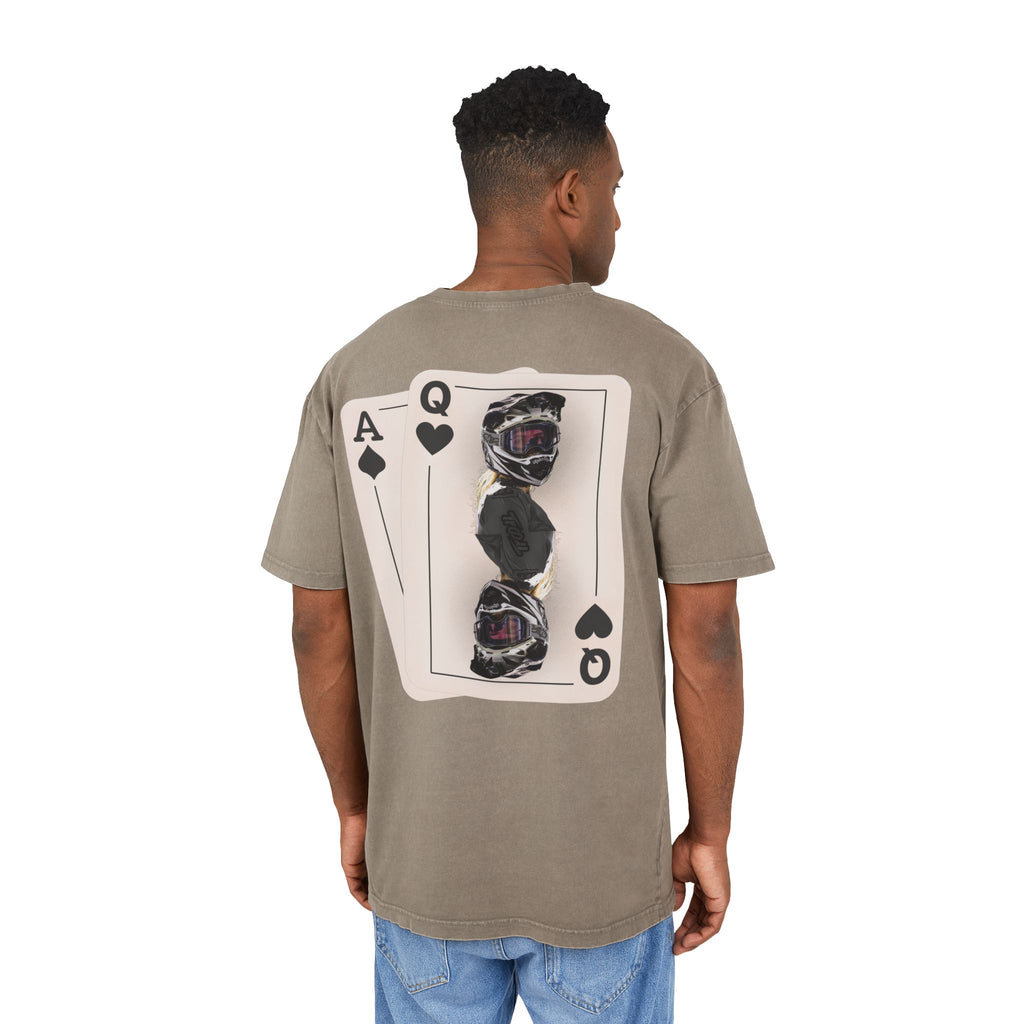 Queen of Hearts Black Jack Tee - Acid Wash